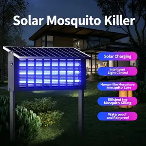 All Weather Resistant Solar Bug Zapper, IP56 Waterproof Flying Insect Trap with Adjustable Working Modes Portable Pest Control Device for Outdoor and Backyard Spacemping Garden