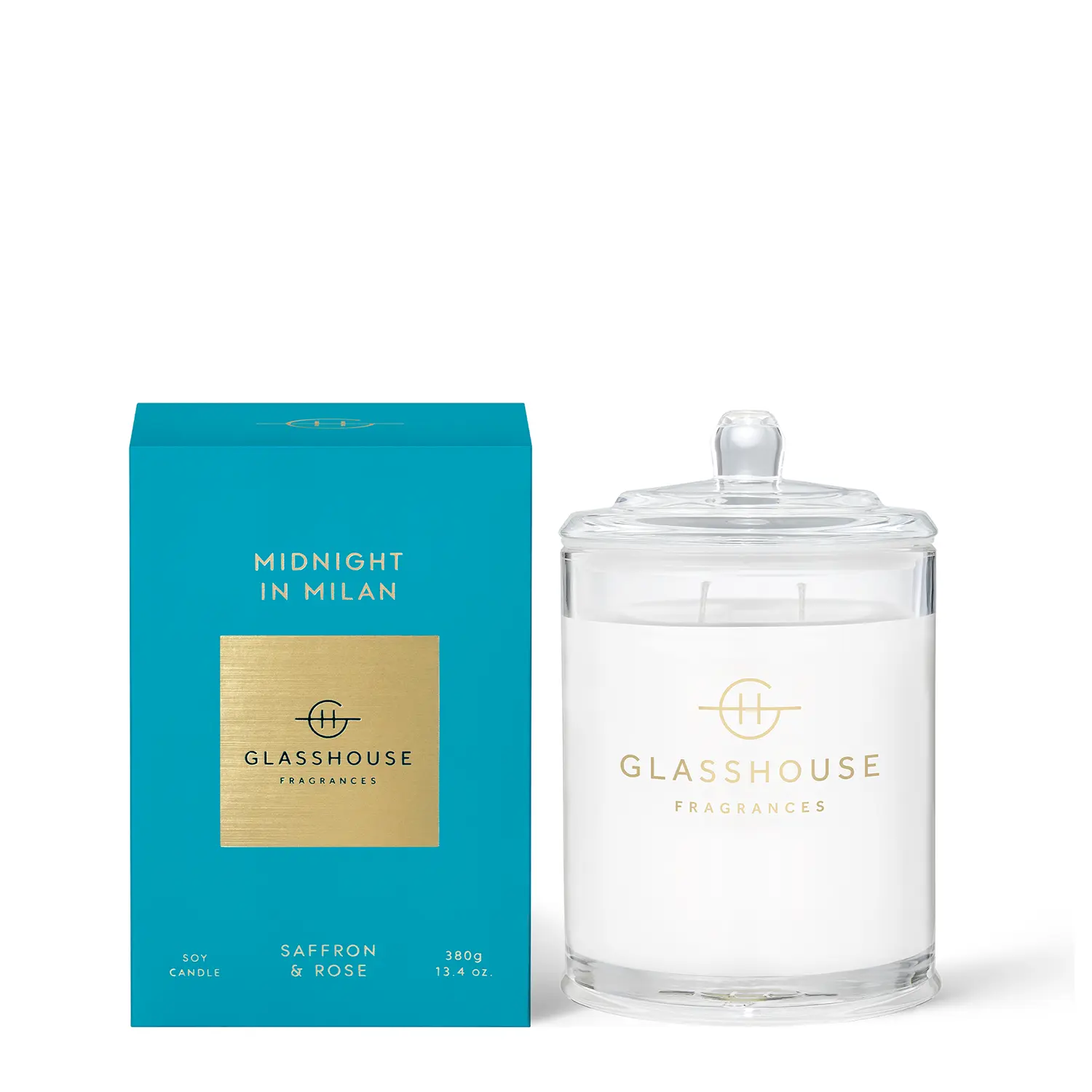 Glasshouse Fragrances Midnight in Milan Wax Candle, Aroma Scent Home Decor Item for Room Ambiance, Room Decor