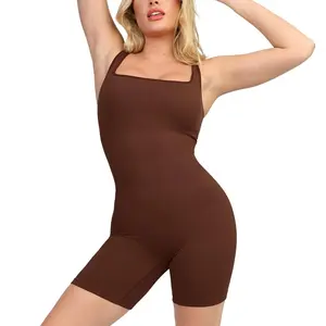 The Popilush Seamless Square Neck Shapewear Romper Breathable Everyday