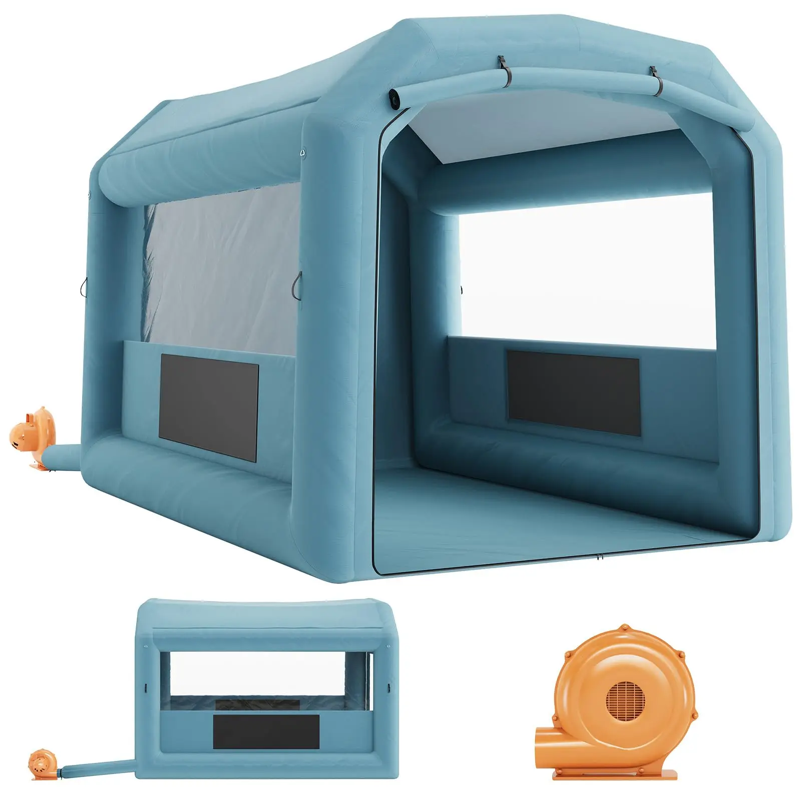Garvee Portable Inflatable Paint Booths with Blower and Air Filter System, Multiple Sizes (13x10x9 ft and 20x11.5x9 ft), Features PVC Windows, Suitable for DIY Painting of Cars, Trucks, Motorcycles, Furniture, and Garage Use