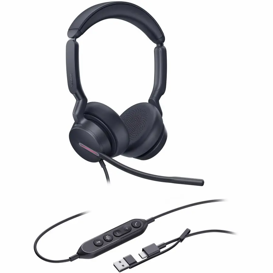 Yealink UH46 Dual UC Wired Professional Headset with USB-C/USB-A Connectors, Compatible with PC, Model 1308183