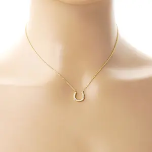 Cz Gold-Dipped Horseshoe Necklace