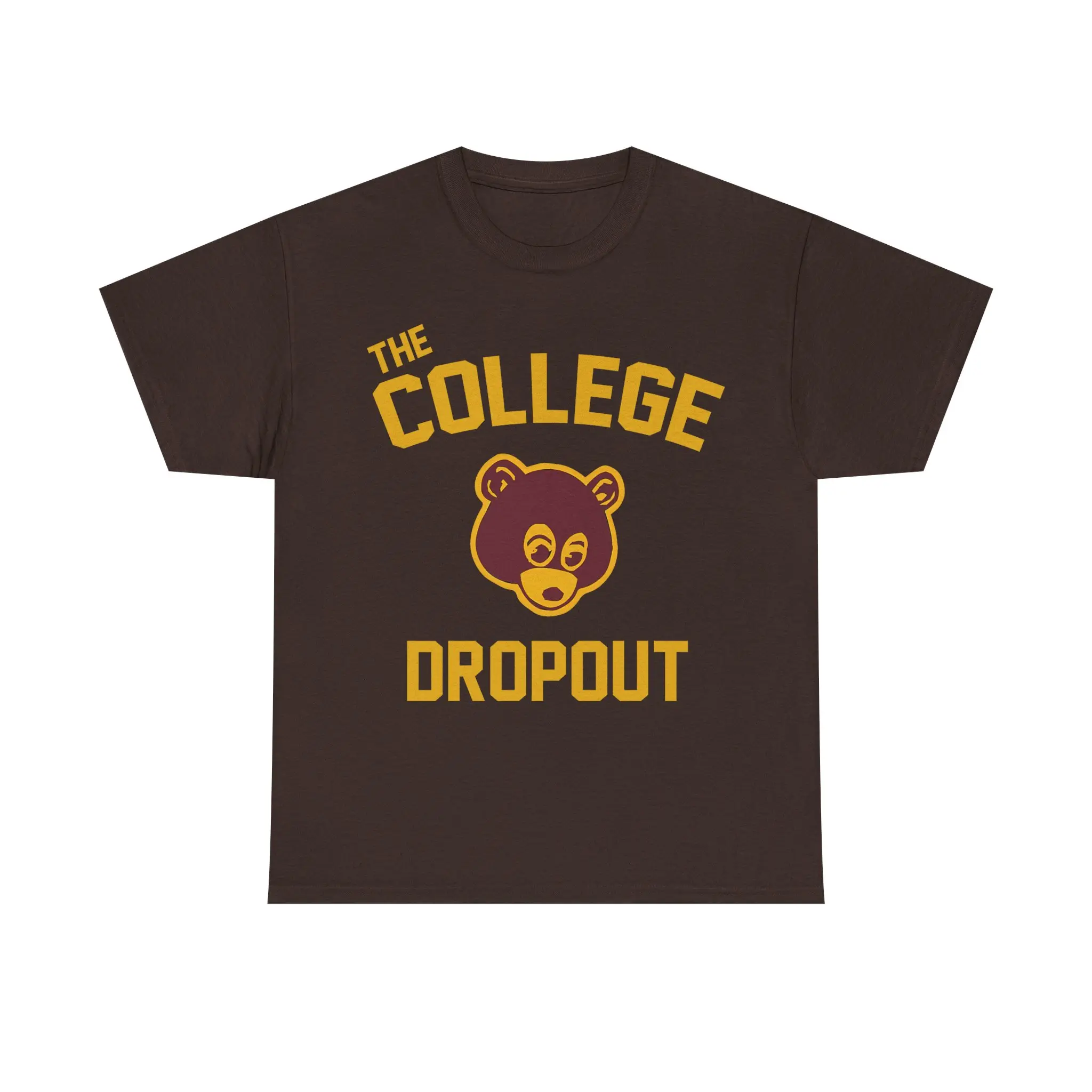 Men's "College Dropout" Inspired Graphic T-Shirt, Retro Vintage Shortsleeve Tee in Comfy 100% Heavy Cotton, Casual Regular Fit, Round Neck, Tshirt, Casual Style Tee, Menswear, Boxy Cut, Classic Fit, Streetwear, Shoulder Tapes, Tops, Casual Fit