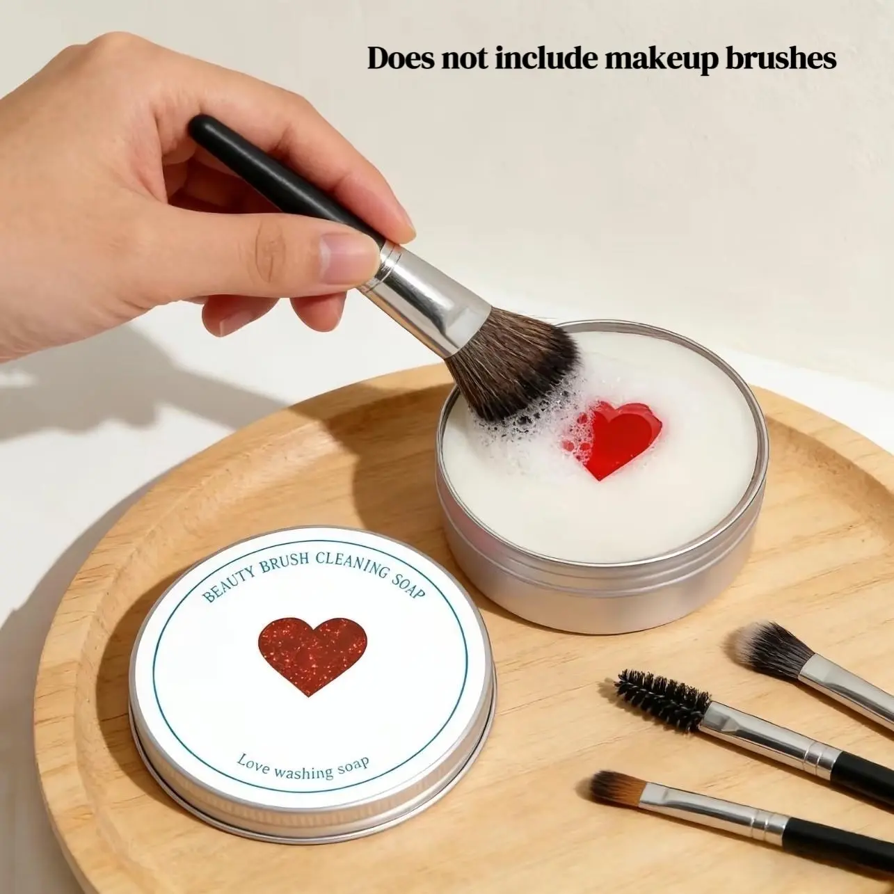 100g/60g/50g Makeup Brush Cleaner Soap with Silicone Cleaning Pad, Solid Brush Cleaner, Makeup Tool Cleaner with Glycerin Ingredients, Cosmetic Brush Cleaner