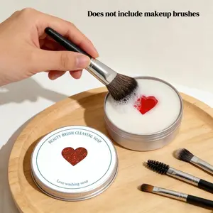 100g/60g/50g Makeup Brush Cleaner Soap Liquid with Silicone Cleaning Pad, Silicone Brush Cleansing, Solid Brush Cleaner, Makeup Tool Cleaner, Glycerin Ingredients
