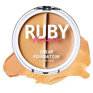 Ruby Kisses RDF03  3D Face Creator Cream Foundation & Concealer Medium to Full Coverage 12 Hours Long Lasting Non-Greasy Ideal for Makeup & Contour Palette Level 3 RDF03