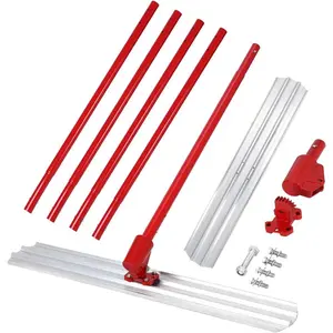 Aluminum Magnesium Alloy Concrete Float, 48 x 8 Round End Concretes Floats Tools with Adjustable Bracket and 4 Handles, Bull Concrete Kit Bull Float, Screeding and Finishing Tool Kit