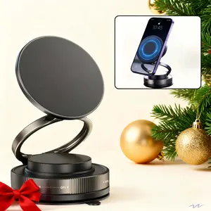 Magnetic phone holder, universal - 360° adjustable, foldable mount, with strong suction cup, universal type, suitable for all smartphones.