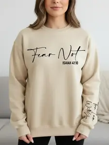 Women's Letter Print Round Neck Casual Soft Sweatshirt, Casual Long Sleeve Crew Neck Pullover for Spring & Fall, Fashion Women's Top for Daily Wear, Lady Top, Casual Pullover Tops