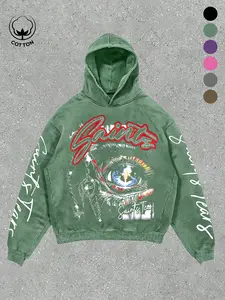 Men's Dark Religious Eye Print Hoodie, Multicolor Cross Design, Cotton Material, Casual Streetwear, All Seasons Wear, Fitted H-Type