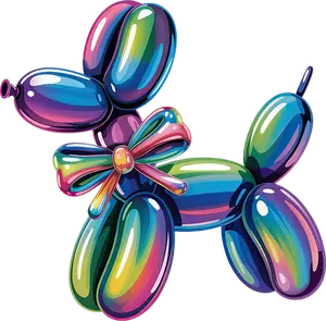 DTF Transfer – IO Balloon Dog Iridescent Multi Sizes