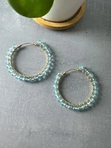 Gold Filled Topaz Hoop Earrings – 14/20 Gold-Filled Wire Wrapped Genuine Faceted Topaz Hoops, Handmade 34.5mm Earrings