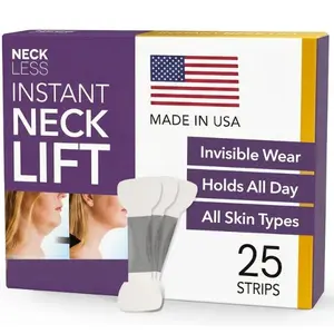 Neck Less - 25 Strips | Patented Instant Neck Lift Tape | Medical-Grade, Hypoallergenic, 10-Hour Hold | Turkey Neck Fix | Invisible, Waterproof Lifting Strips for Neck & Jawline | Best Neck Tape