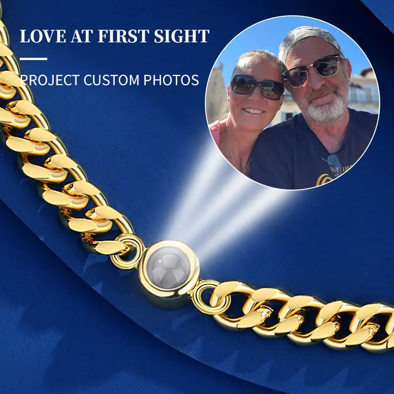 Personalized Photo Projection Bracelet • Handmade Photo Chain Bracelet • Custom Photo Chain Bracelet • Memorial Bracelets • Gift for Dad and Mom