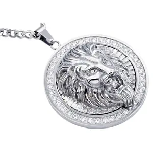 Blackjack Men's Lion Pendant Necklace SS BJP162W