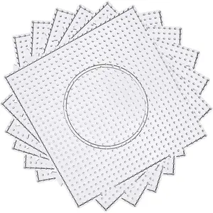 4PCS 5mm Fuse Beads Boards Large Clear Pegboards Kits with 4 Ironing Paper Gift (WA3-Z1)