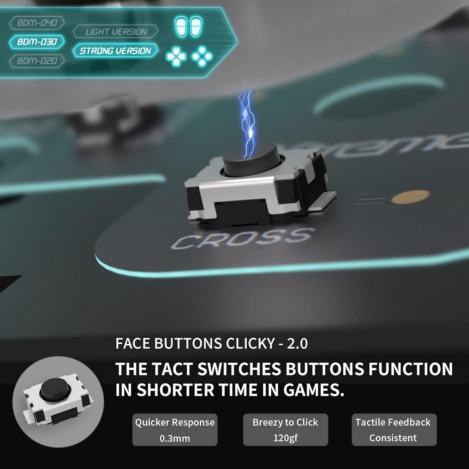 eXtremeRate Durable Whole Clicky Kit for PS5 Exclusive Controller (Fits BDM-030) - Console Accessory, Gaming Console Accessories, Custom Micro Switches L2R2, Tactile L1R1 Keys, Mouse Click Shoulder/Face/Dpad Buttons, Silicone Parts, 11 Screws, 1.2n/1.4n,,