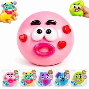 Funny Face Slow Rebound Squeeze Ball Set, Soft Squishy Sensory Fidget Toys, Anxiety & Stress Relief Hand Toys for Teens Adults Kids, Calming Desk Decompression Gifts