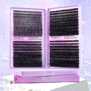 Natural Thick False Eyelashes, Fluffy Eyelash Clusters 800 Clusters 9-18mm DIY Eyelash Extensions, Manga Lashes Fish Tail Comic Eyelashes, Individual Eyelashes Extensions