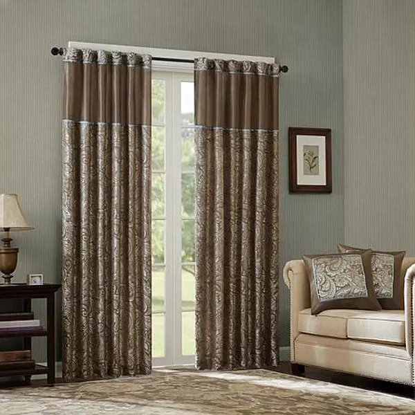 Madison Park Aubrey Jacquard Panel Curtain Pair - Blue - 50 x 108"