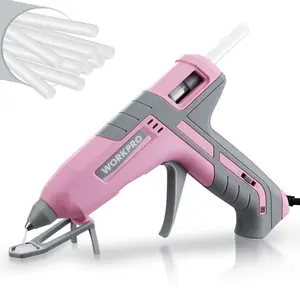 #Summervibes WORKPRO Hot Glue Gun Full Size - 60/100W Dual Temp Glue Gun and Sticks Set with 10 PCS Glue Sticks (7/16") - 90S Fast Preheating Hot Glue Gun Kit for Construction, Crafting, DIY and Repairs