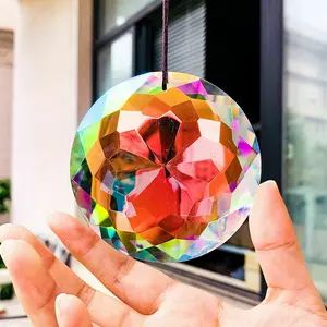 Suncatcher Faceted Round Octagon Prism K9 Crystal Decoration - Hanging Rainbow Maker Chandelier Ornament, Available in 3 Sizes