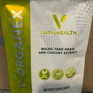 Vital Health V-Organex for Hepatic Detoxification, Bile Duct Cleansing & Allergies Relief - Boldo, Toad Grass & Chicory Extract Supplement