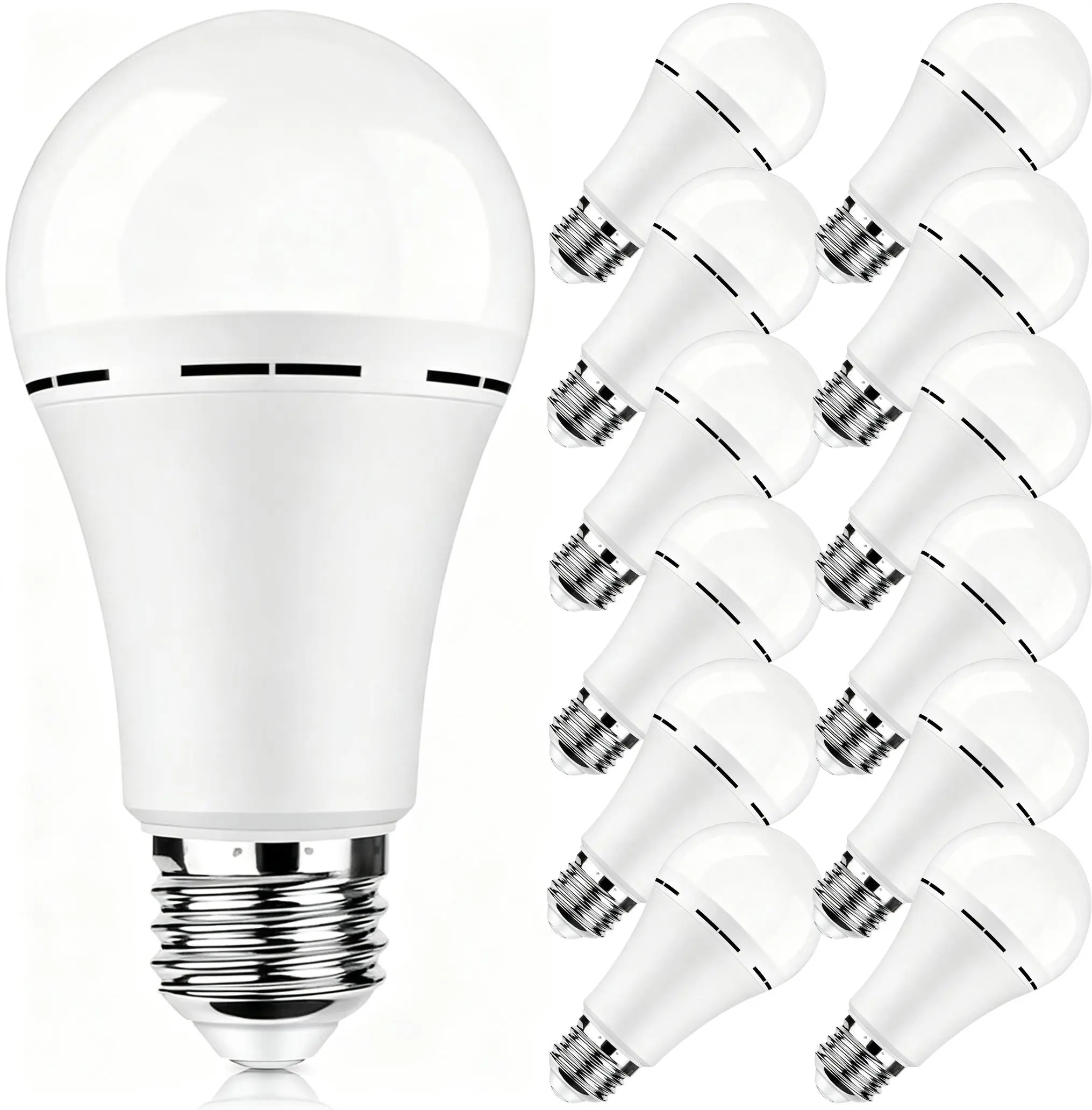 Rechargeable Light Bulbs,Emergency Light Bulbs for Power Outage Hurricane Camping Battery Powered Light Bulb 12W E26 1500mAh Battery Light Bulb,Stay Lights Up When Power Failure