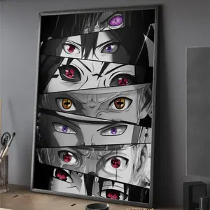Naruto Poster Eyes Manga Poster Colorful Art Poster - Itachi, Kakashi, Madara, Sasuke, Pain (No Frame)