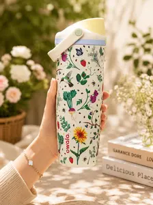 Limited Edition 30oz Stainless Steel Sports Water Bottle - Patterned Design, Leak-Proof Straw Lid, Double-Walled Vacuum Insulation for Cold Drinks, Ideal for Travel