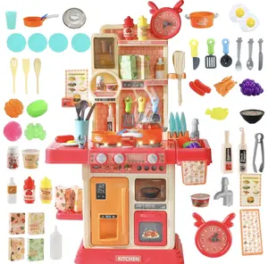 Kids Cooking Sets Real Pink Play Mini Kitchen, Safe Real Food Making Knife Set for Children 8-12 Girls Toddler Montessori Toys-Valentine’s Day Gift Idea Kitchenset