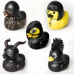 5pcs Mixed Satan Duck Punk Rock Resin Crafts, Unique Gothic Art Decorations, Perfect for Halloween & Party Themes