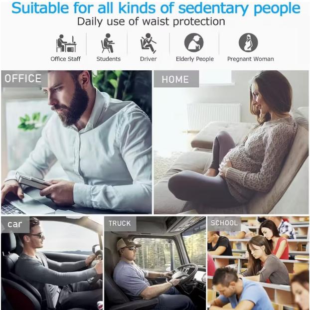 Memory Foam Lumbar Support Cushion For Home Office Car Seat Back Chair Pillow