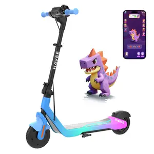NAVEE K100 Electric Scooter for Kids 5-11, Adjustable Handlebar/Speed, Digital Pet, 9.9 mph, Safe Brake, Foldable, RGB Lights, Smart APP, Growing Adventurer Gift for Boys Girls, UL2272