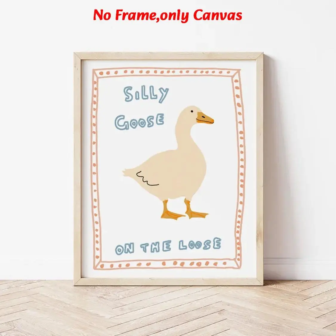 1pc, wall art, animal poster, funny duck print, cute simple style painting, living room decoration, bedroom decoration aesthetic, room decoration, housewarming gift, frameless, Artwork, Unframed Art Print
