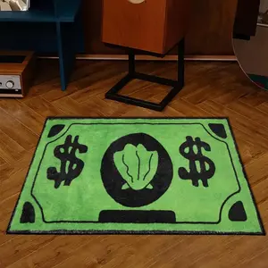 Bikini Bottom Clam Bill Rug - SpongeBob Inspired Money Floor Mat. Ultra-Slim Diatom Mud Tech Rug. Non-Slip Quick-Dry Bath Mat for Dorm & Gaming Room Decor. Viral Meme Gift for Fans.
