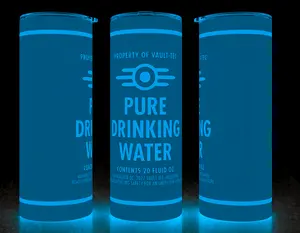 Glow in the Dark Vault-Tec Pure Drinking Water Fallout Gaming Drink Cup Mug Tumbler 20oz Drinkware Stainless Steel Insulated, Perfect for Anime Fans, Great for Hot or Cold Drinks!