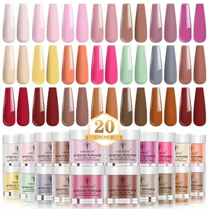 20 Counts/set Natural Dried Acrylic Powder, Glitter Powder for Nail Art DIY, Professional Nail Art Kit for Women & Girls dark glow