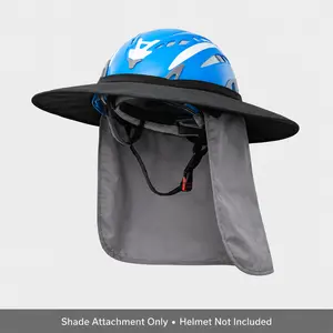 BARHAR Helmet Sun Shade with Neck Cover for Hard Hats & Climbing Helmets, Wide Brim Safety Helmet Sun Protection Attachment, Lightweight Water-Resistant Neck Shade for Outdoor Work, Landscaping, Tree Work