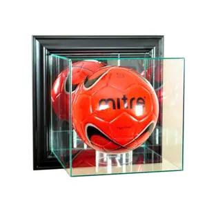212 MAIN Wall Mounted Soccer Collectible Display Case - Black, Double Strength, Double Glass, UV Protection, Autograph-Safe, Mirror Back, Autographs