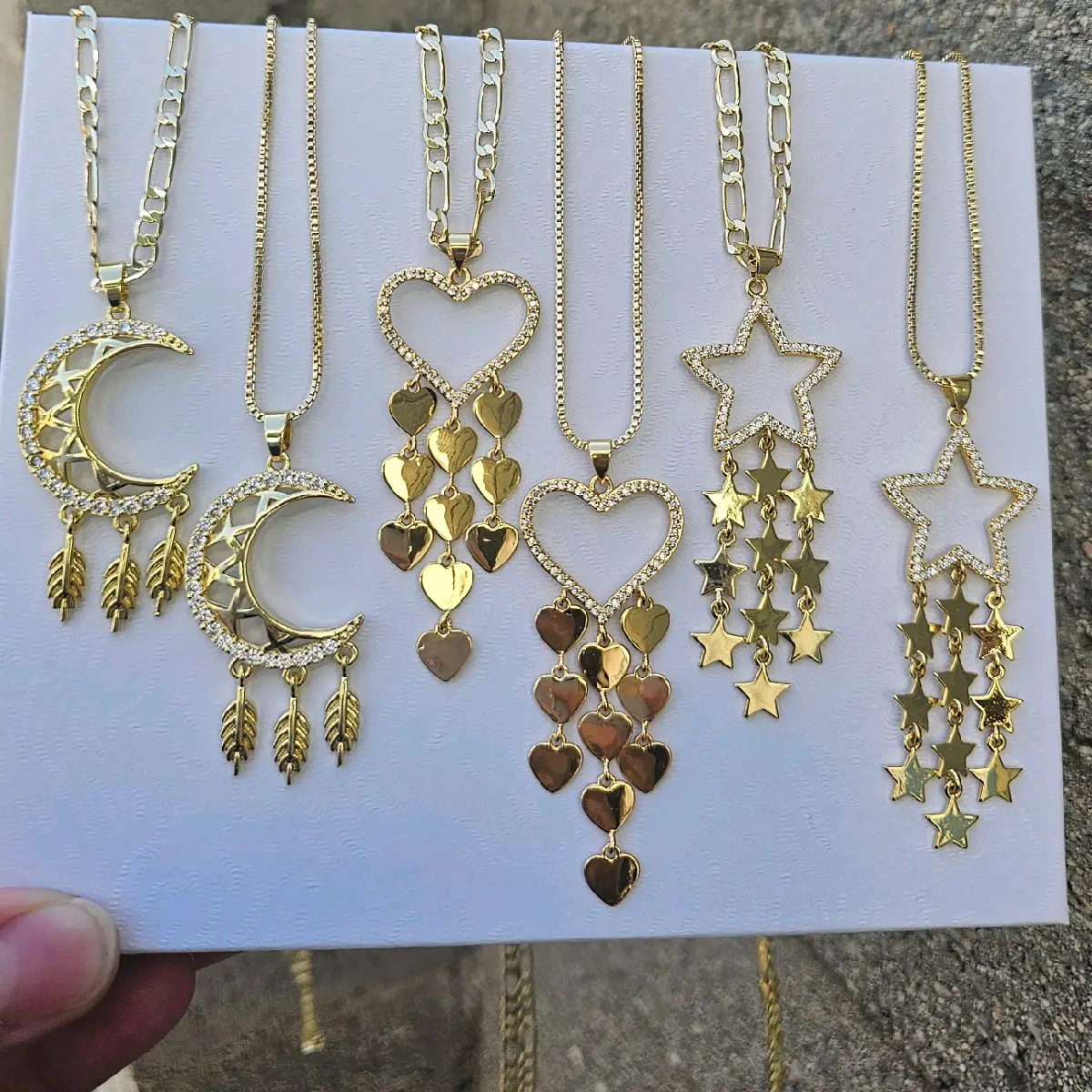 Dream catcher gold plated pendant necklace