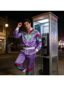 80s and 90s Disco Suits Party Costumes Retro Sportswear Hip-hop Men's Clothing Windbreakers and Pants Disco Suits