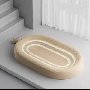 ‌Extra Large Oval Sisal Cat Scratching Board Durable Non-Shedding Pet Toy for Indoor Cats Nest Wear-Resistant Furniture Protector for Claws‌