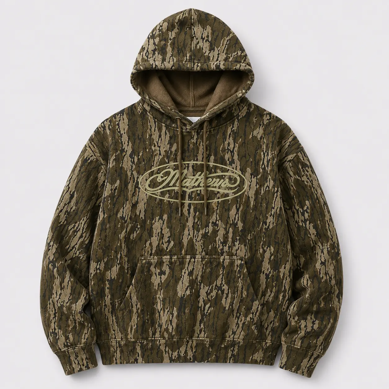 Mossy Oak Bottomland Hoodie Washed Out Camo Long Sleeve Outdoor Hunting Pullover Soft Durable Camouflage Hoodie Gift for Men - Menswear