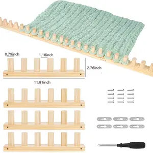 48 Inch/4pcs Adjustable Extension Length Portable Wooden Craft Weaving Machine, Suitable for Thick Blankets And Scarves, Comes with A Screwdriver And Nails for Installation, Used for DIY Thick Blankets, Scarves, And Fabric Making