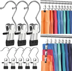 10/20 Pack Pants Hangers with Clip,Legging Organizer for Closet Hanging, Space Saving Yoga Pants Hangers Clip Hangers Closet Organization,Closet Organizers and Storage for Jeans,Shorts,Skirts,Hats