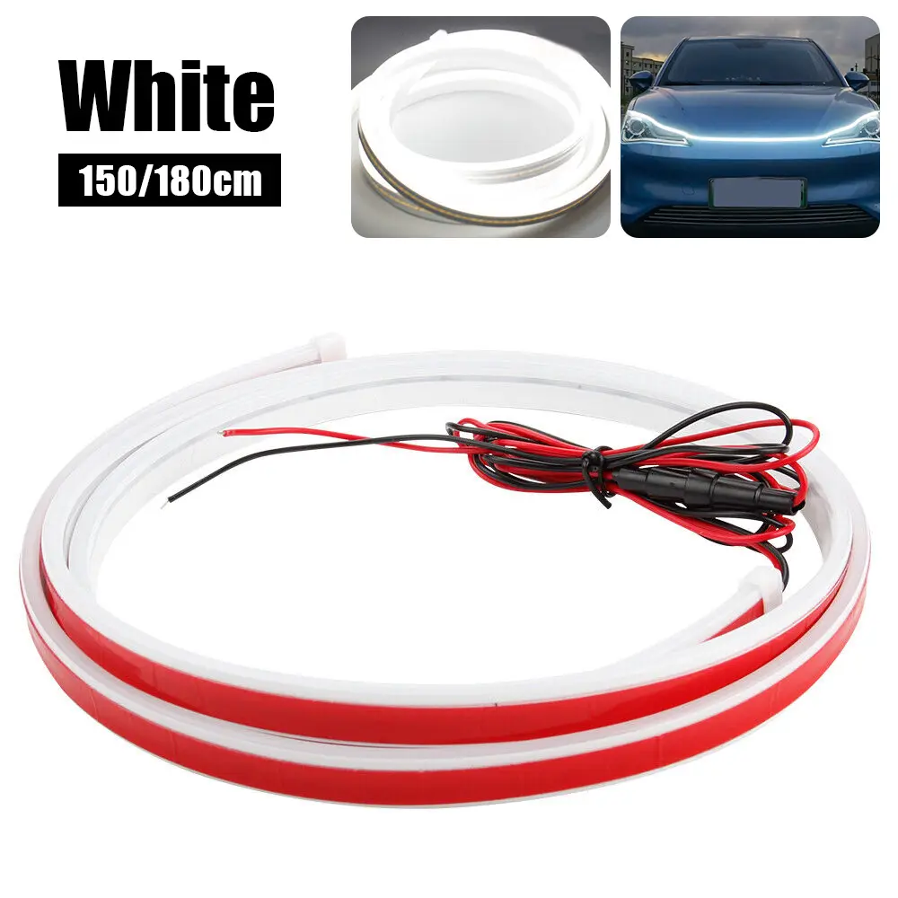 Car Hood LED Light Strip 12V 12W SMD 5050 Waterproof RGB with Dynamic Scanning Effect and Strong Adhesion for Trucks Cars SUVs