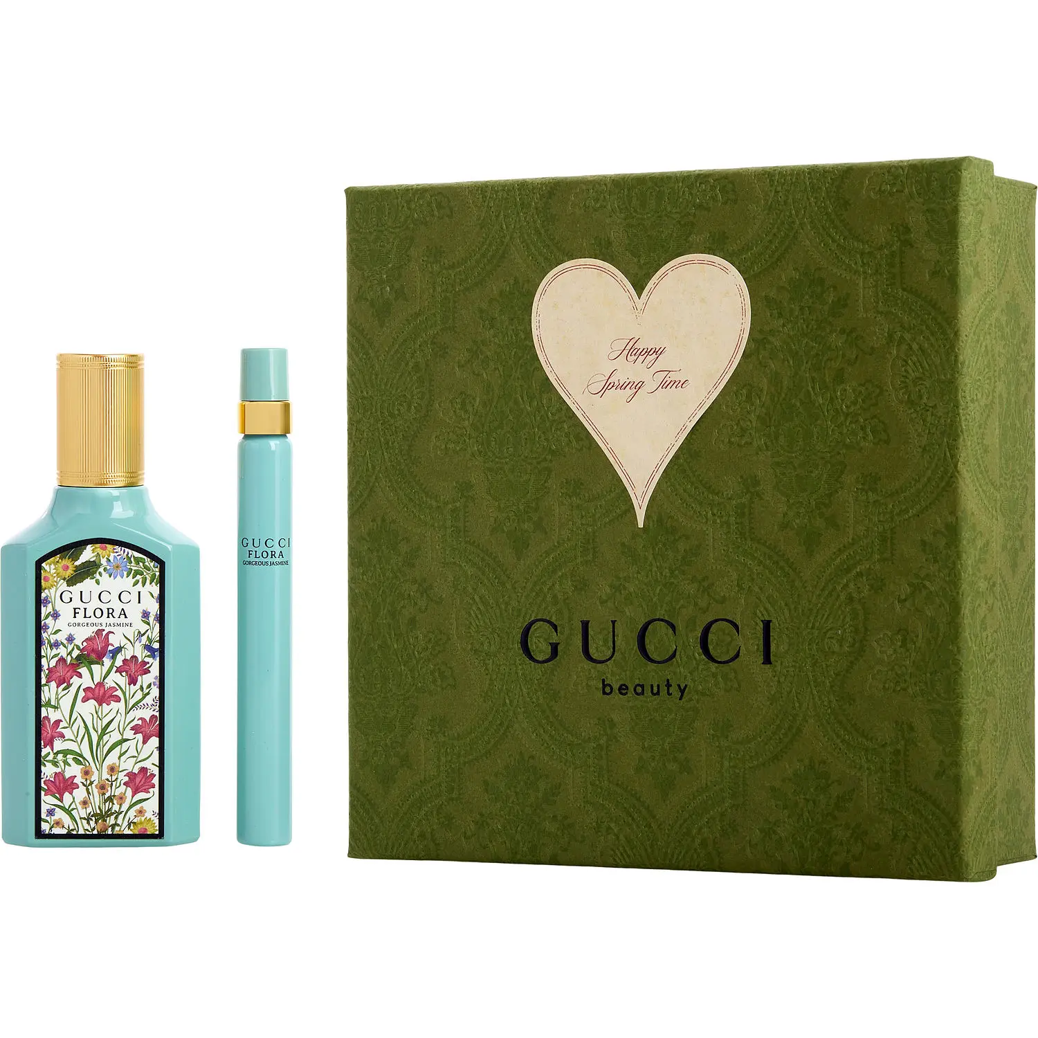 Gucci Flora Gorgeous Jasmine Set-Eau De Parfum Spray 1.6 Oz & Eau De Parfum Spray 0.33 Oz Mini For Women