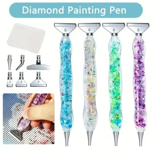 Diamond Painting Resin Cartoon Drill Pen DIY Metal Tip Tool Set, DIY Glow-In-The-Dark Resin Drill Pen Kit Accessories