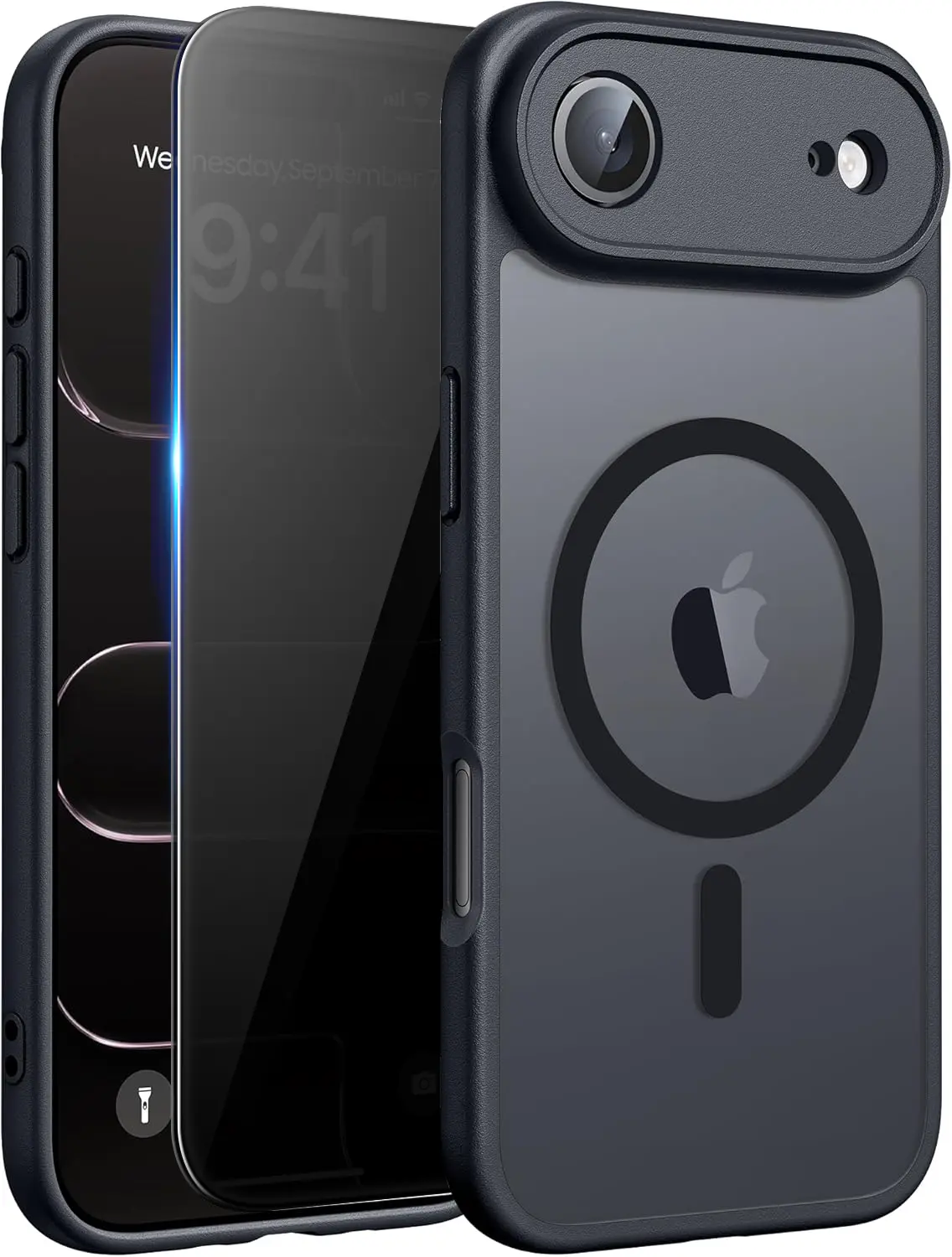 MagSafe-Compatible Black Translucent Matte Slim iPhone Air Casing - Anti-Scratch Smartphone, Handheld Devices Protection, Privacy Shield, Cellphone Accessories